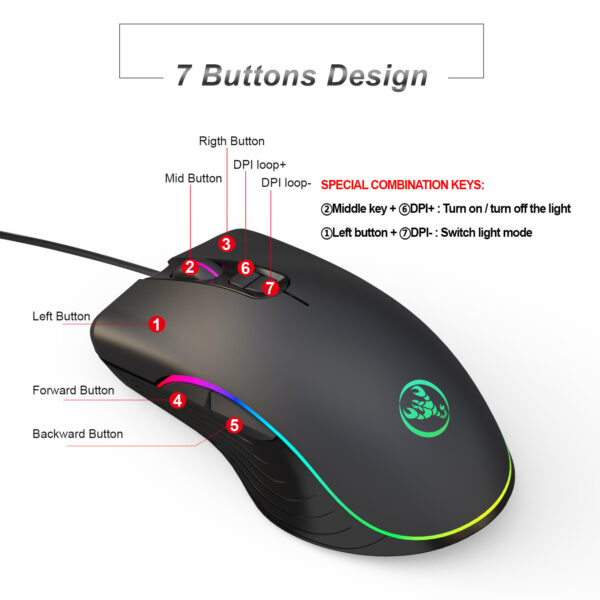 Glowing Gaming Mouse Gaming Wired Mouse - Image 6