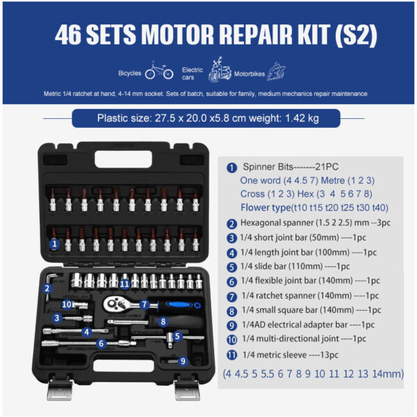 Socket Ratchet Wrench Set Repair Tools - Image 5