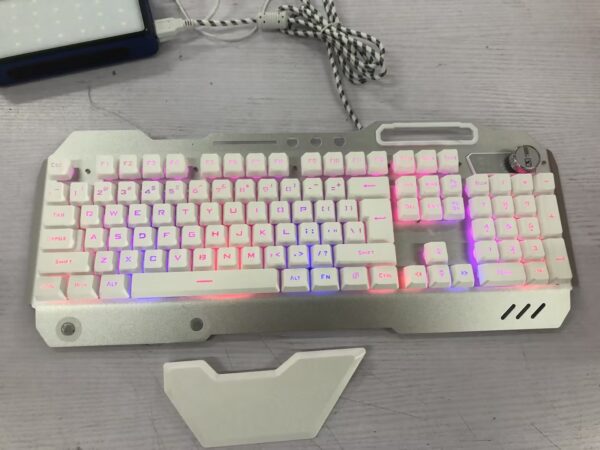 ErgonomicWired Gaming Keyboard with RGB Backlight Phone Holder - Image 8