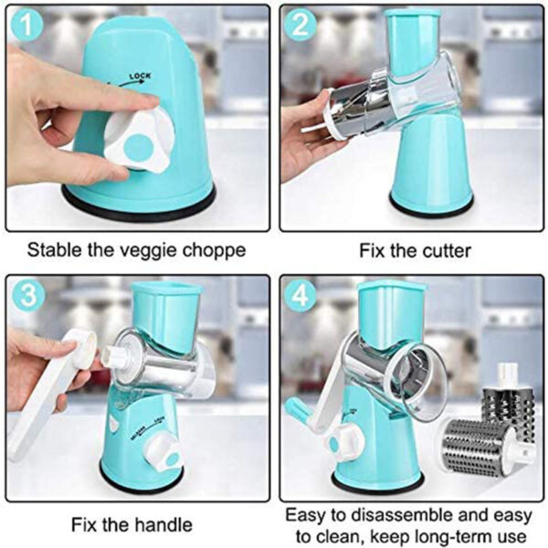 Kitchen Roller Vegetable Slicer Vertical Vegetable Cutter Rotary Grater Slicer For Fruit Vegetables And Nuts - Image 8