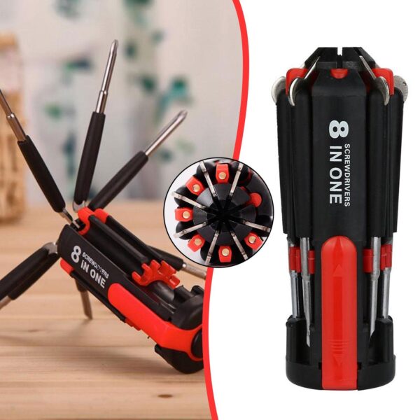 Car Supplies 8 In 1 Screwdriver With LED Flashlight Car Portable Multifunctional Outdoor Tools - Image 4