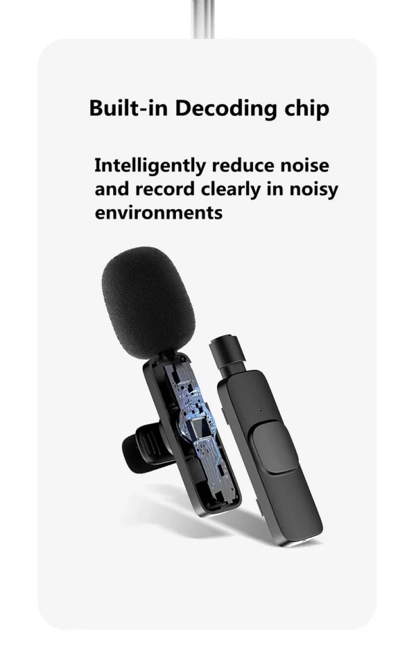 Wireless Lavalier Microphone Portable Audio Video Recording Mini Mic For iPhone Android Long battery life Live Broadcast Gaming - Image 16