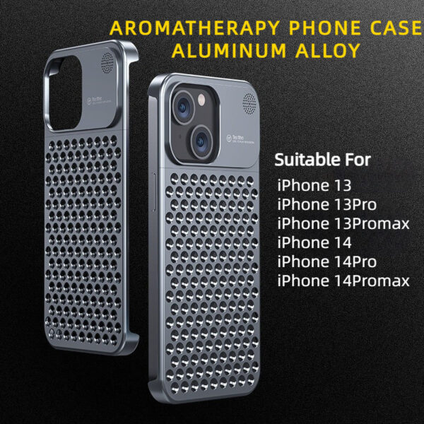 Aluminum Alloy Phone Case For 14 13 Pro Max Plus Hollow Heat Dissipation Anti-fall Full Body Shockproof Phone Cove - Image 6