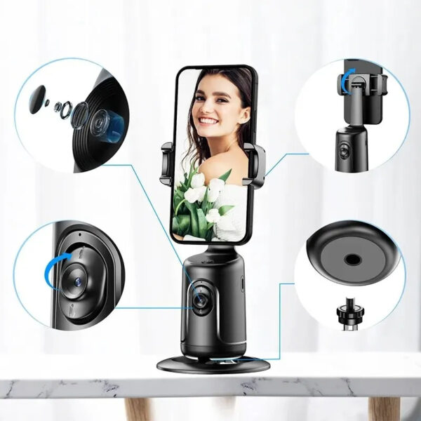 360 Auto Face Tracking Gimbal AI Smart Gimbal Face Tracking Auto Phone Holder For Smartphone Video Vlog Live Stabilizer Tripod - Image 6