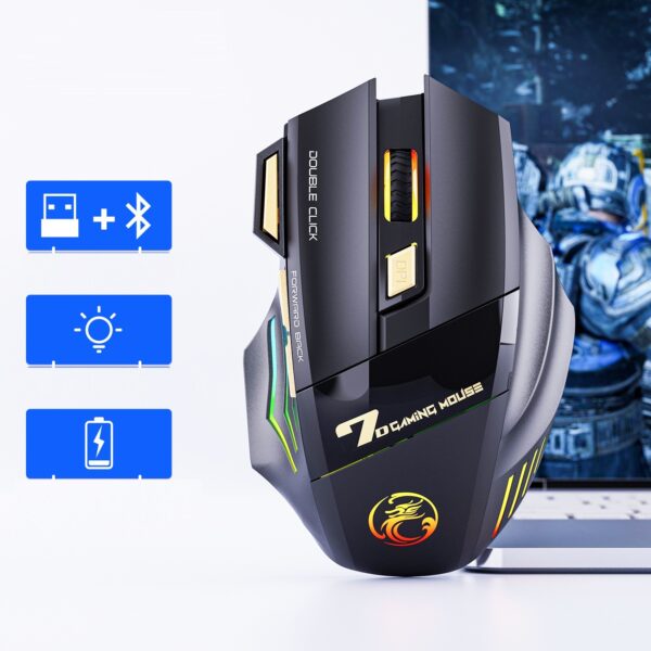 2.4G Silent Charging Colorful Breathing Light Wireless Gaming Mouse - Image 2