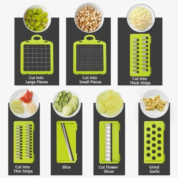 14/16 in 1 Multifunctional Vegetable Chopper Handle Food Grate Food Chopper Vegetable Slicer Dicer Cut Kitchen Items cocina - Image 12