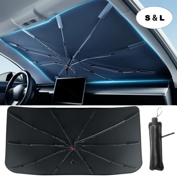 Car Windshield Sun Shade Umbrella Foldable Sunshade Front Window Cover for UV Ray Block Heat Protection Protector Parasol - Image 2