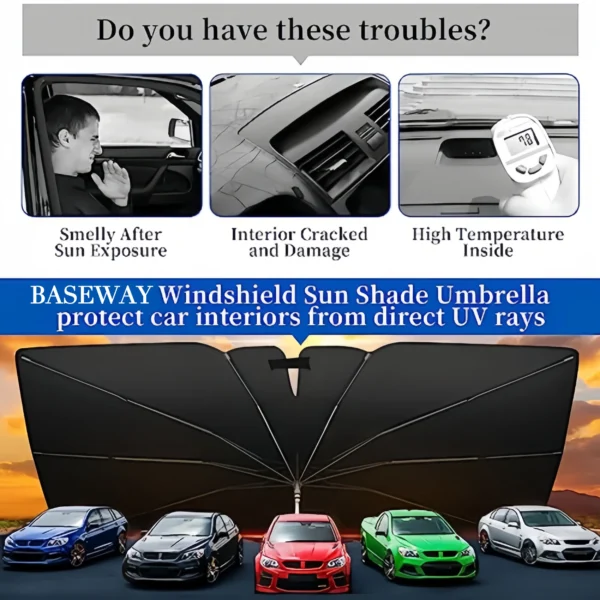 Car Windshield Sun Shade Umbrella Foldable Sunshade Front Window Cover for UV Ray Block Heat Protection Protector Parasol - Image 12