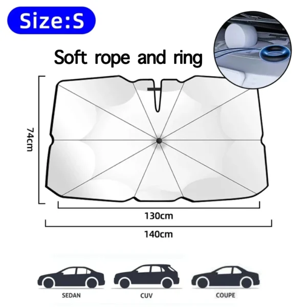 Car Windshield Sun Shade Umbrella Foldable Sunshade Front Window Cover for UV Ray Block Heat Protection Protector Parasol - Image 9